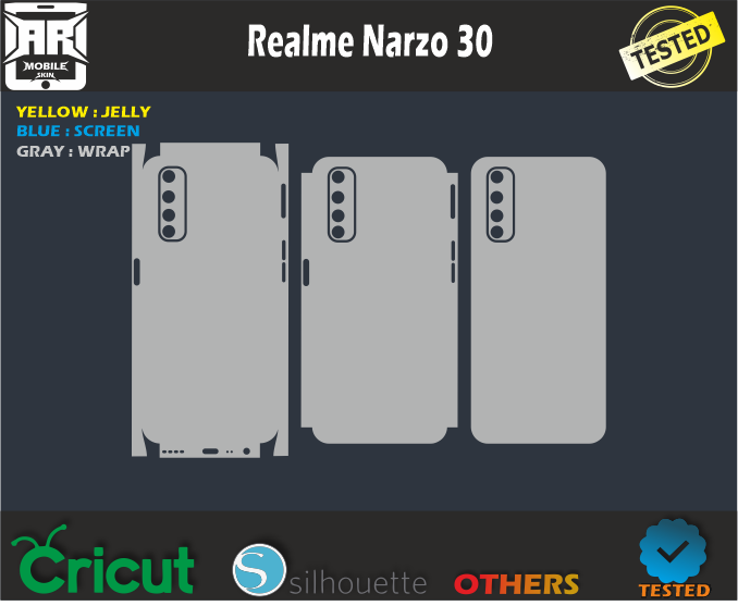 Realme Narzo 30 Skin Template Vector