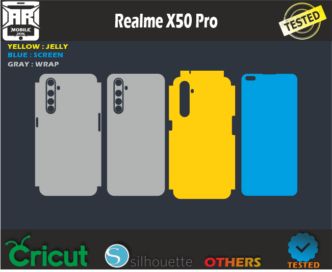 Realme X50 Pro Skin Template Vector