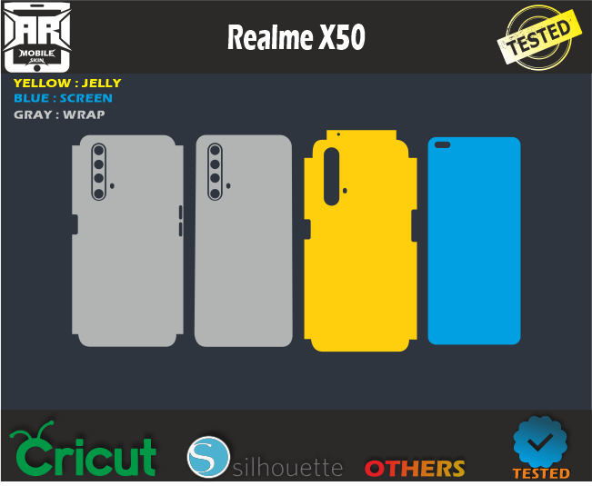 Realme X50 Skin Template Vector