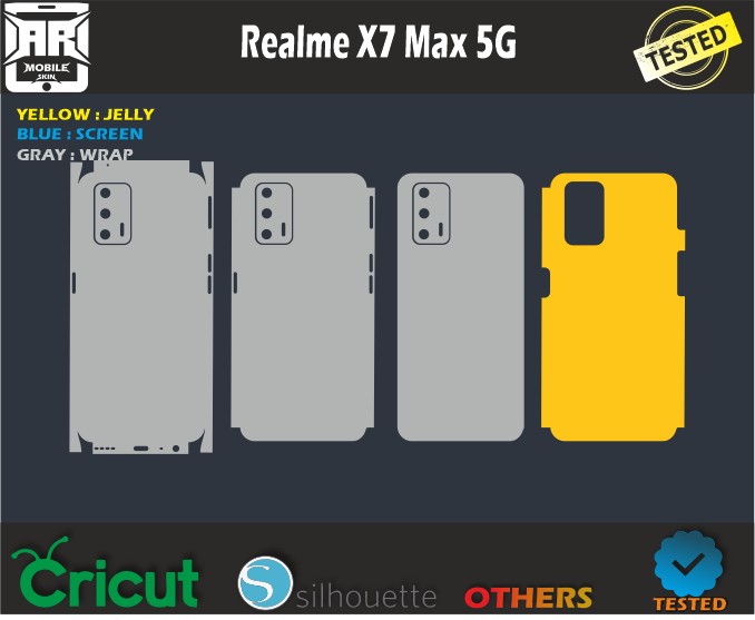 Realme X7 Max 5G Skin Template Vector