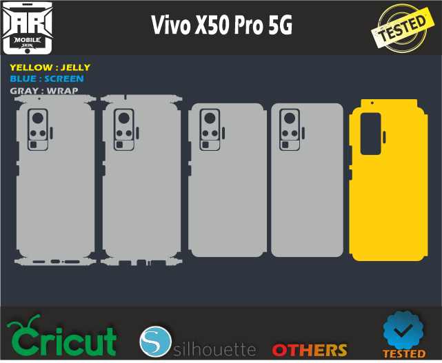 Vivo X50 Pro 5G Skin Template Vector