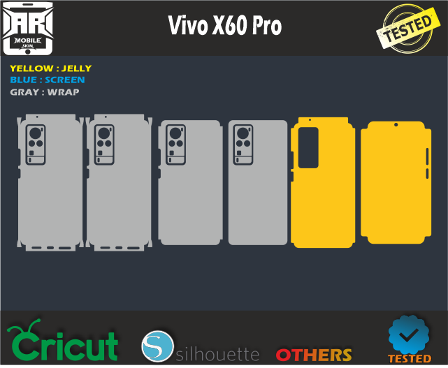 Vivo X60 Pro Skin Template Vector