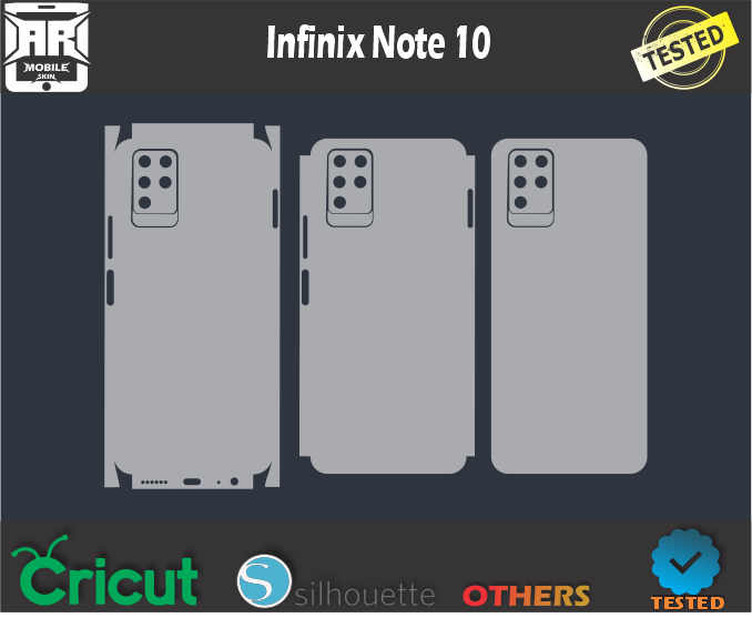 Infinix Note 10 Skin Template Vector
