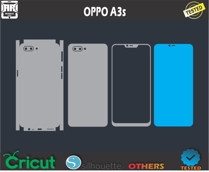 OPPO A3s Lite Skin Template Vector