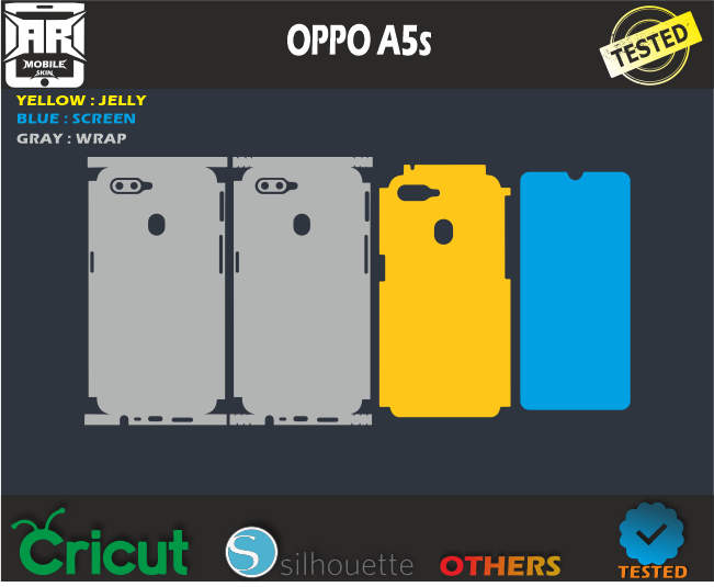OPPO A5s Skin Template Vector