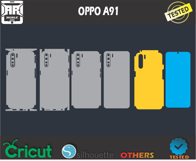 OPPO A91 Skin Template Vector