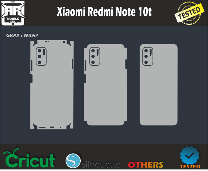 Xiaomi Redmi Note 10t Skin Template Vector