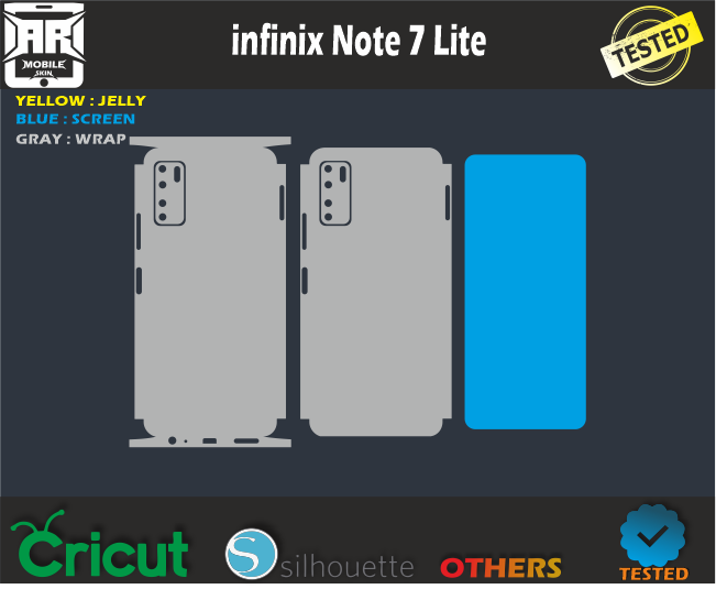 Infinix Note 7 Lite Skin Template Vector