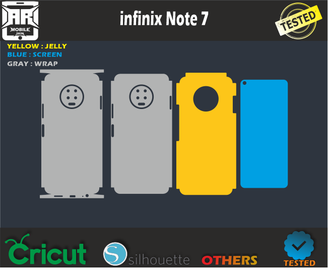 Infinix Note 7 Skin Template Vector