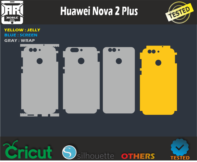Huawei Nova 2 Plus Skin Template Vector