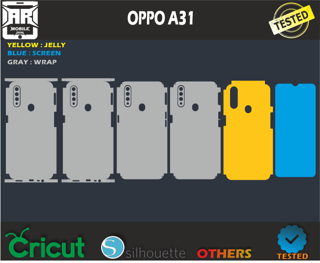 OPPO A31 Skin Template Vector