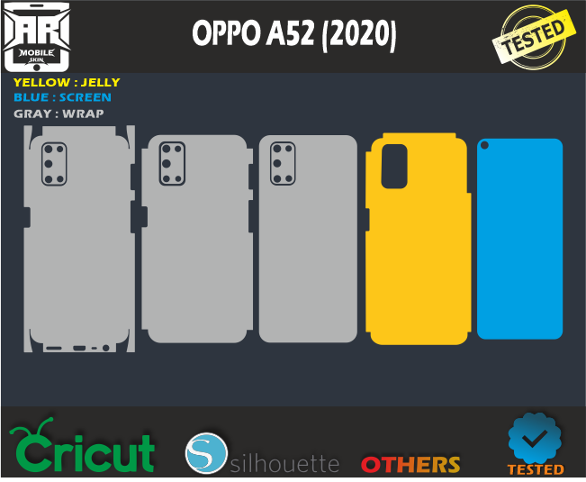OPPO A52 Skin Template Vector