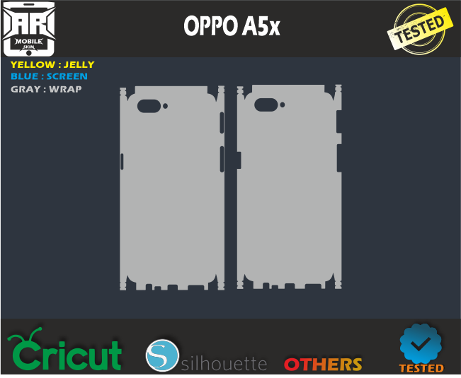 OPPO A5x Skin Template Vector