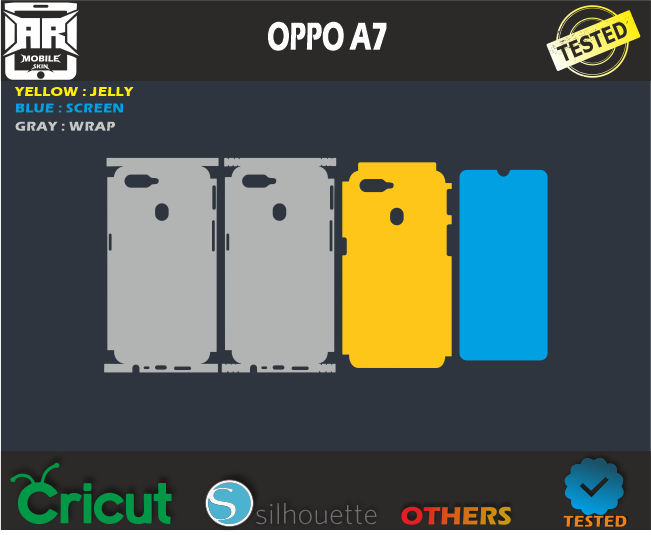 OPPO A7 Skin Template Vector