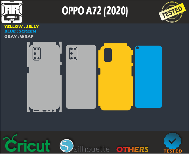 OPPO A72 Skin Template Vector