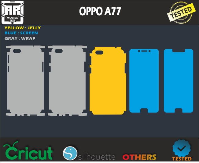 OPPO A77 Skin Template Vector