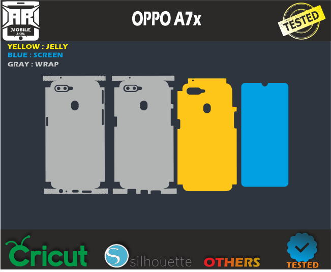 OPPO A7x Skin Template Vector