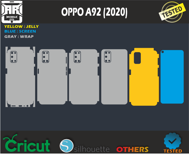 OPPO A92 Skin Template Vector