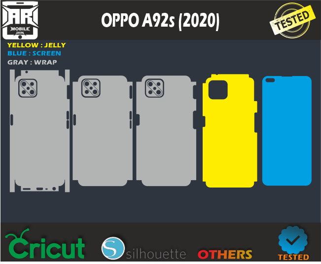 OPPO A92s Skin Template Vector