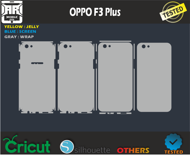 OPPO F3 plus Skin Template Vector
