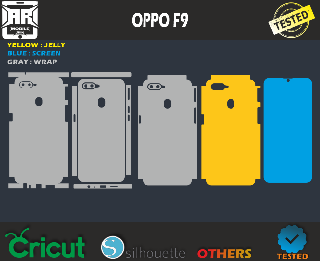 OPPO F9 Skin Template Vector