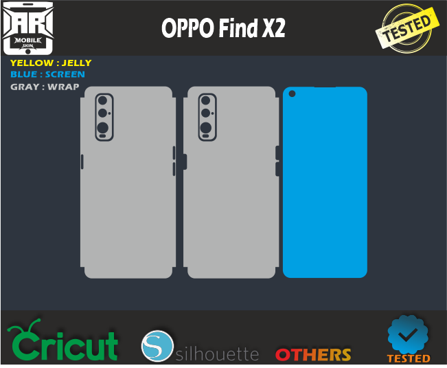 OPPO FIND X2 Skin Template Vector