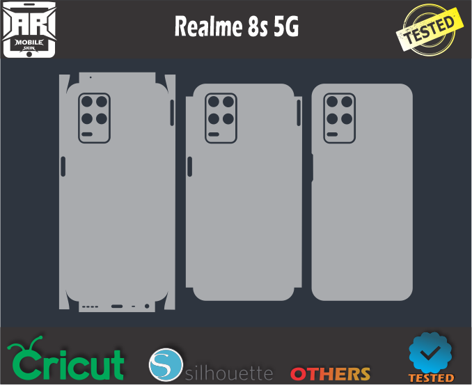 Realme 8s 5G Skin Template Vector