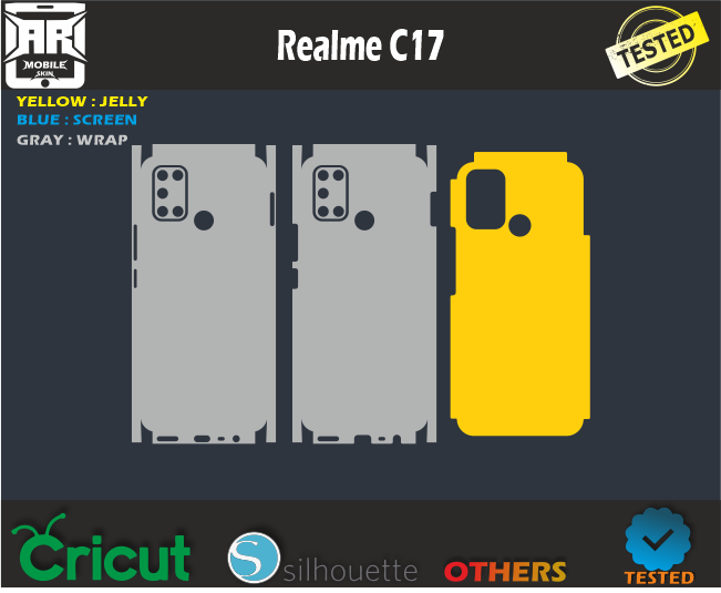 Realme C17 Skin Template Vector