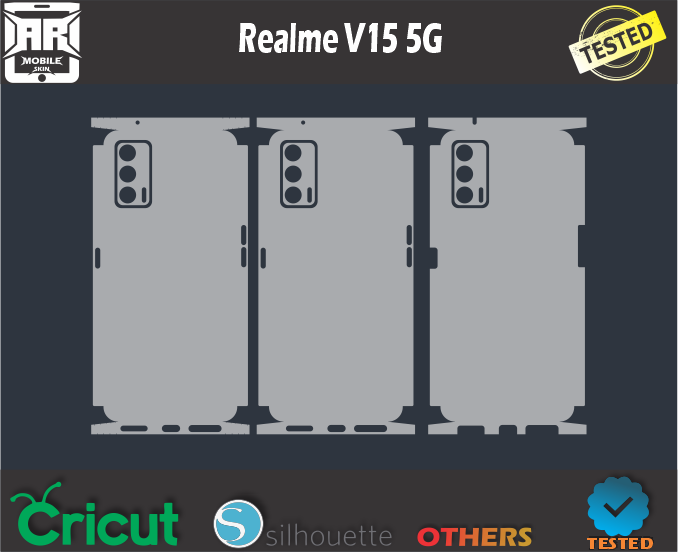 Realme V15 5G Skin Template Vector