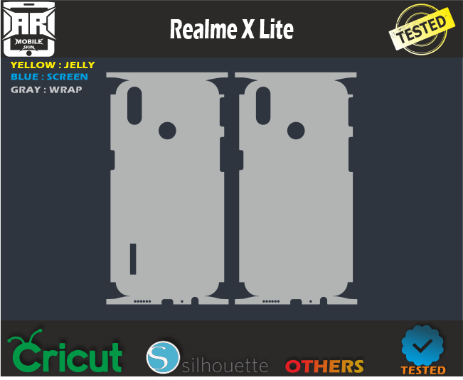Realme X Lite Skin Template Vector