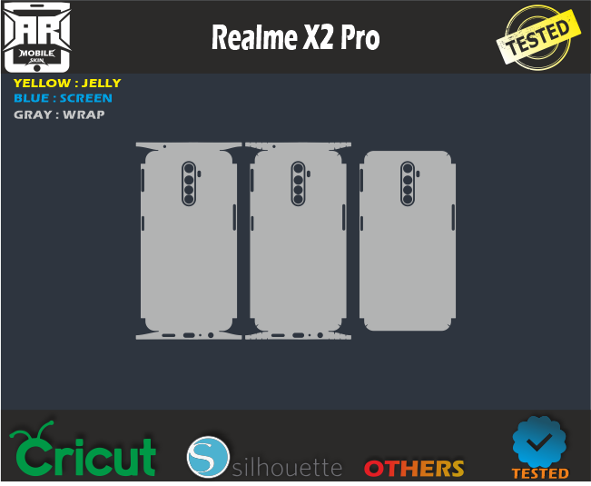 Realme X2 Pro Skin Template svg