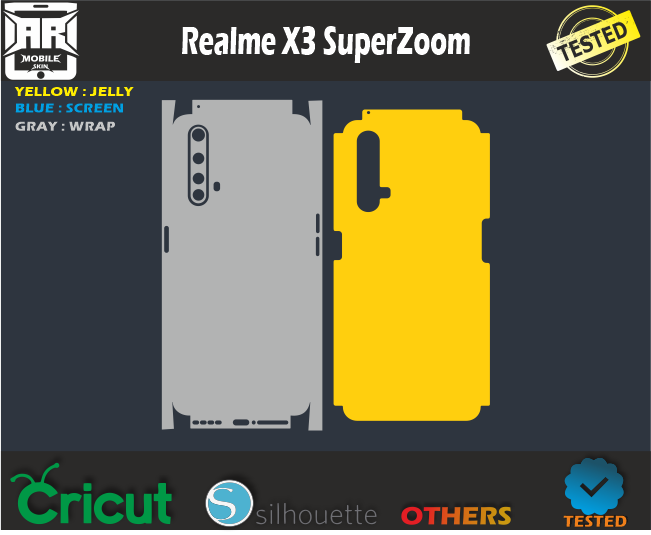 Realme X3 Super Zoom Skin Template Vector