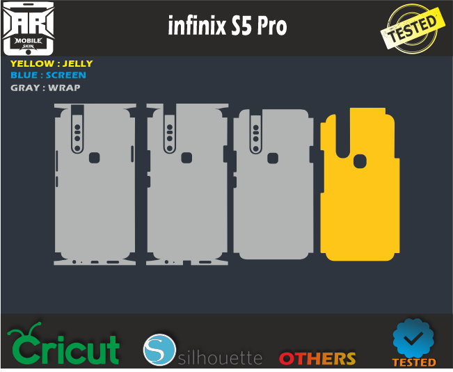Infinix S5 Pro Skin Template Vector