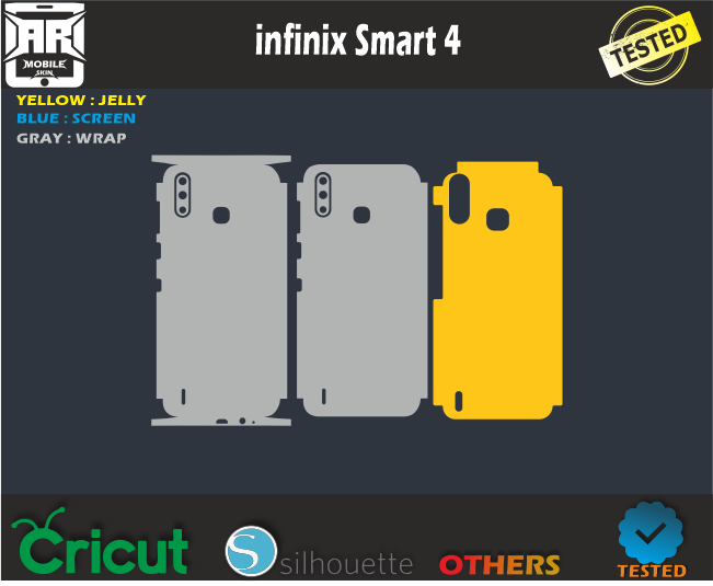 Infinix Smart 4 Skin Template Vector