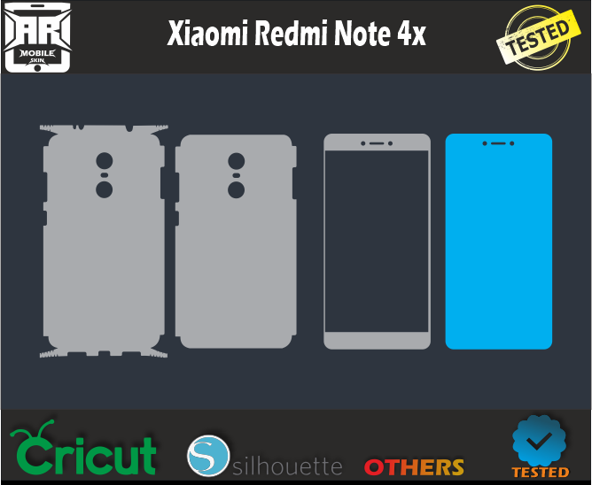 Xiaomi Redmi Note 4x Skin Template Vector