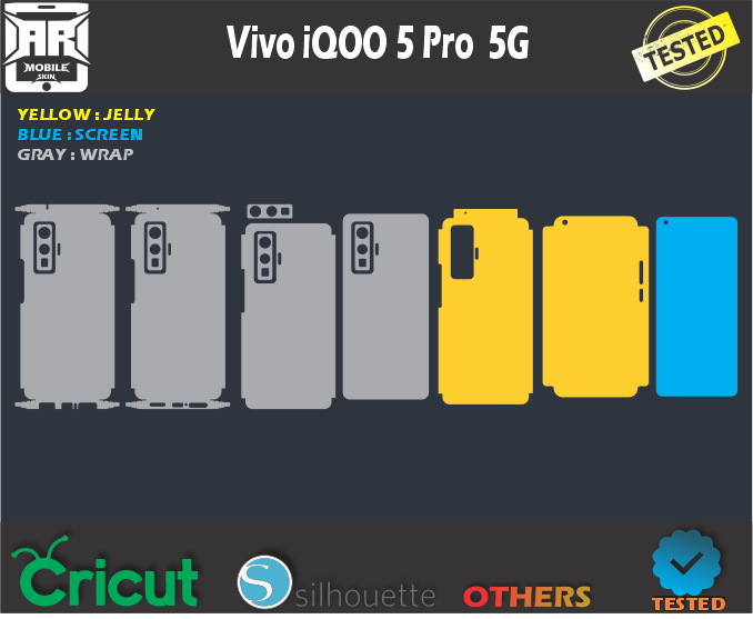 Vivo iQOO 5 Pro 5G Skin Template Vector