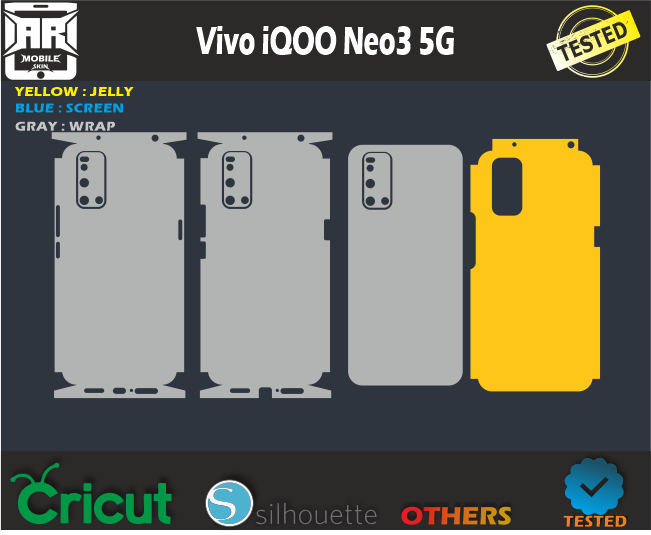 Vivo iQOO Neo3 5G Skin Template Vector