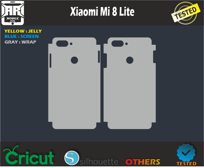 Xiaomi Mi 8 Lite Skin Template Vector