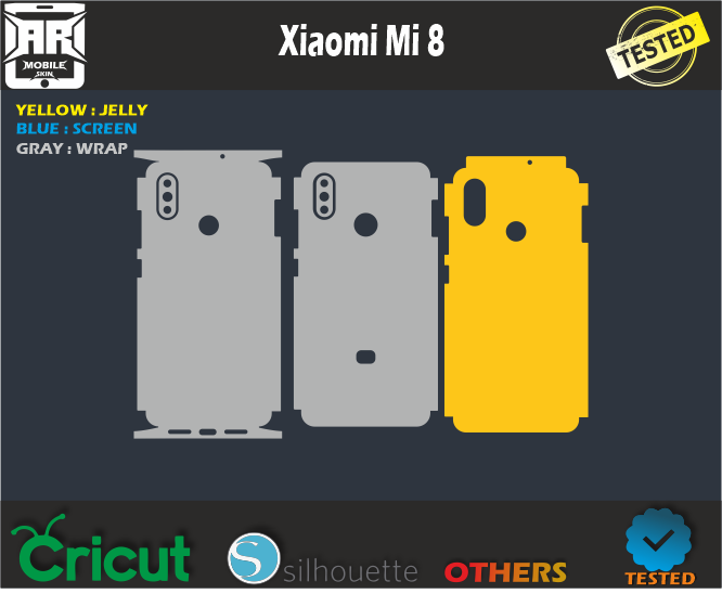 Xiaomi Mi 8 Skin Template Vector