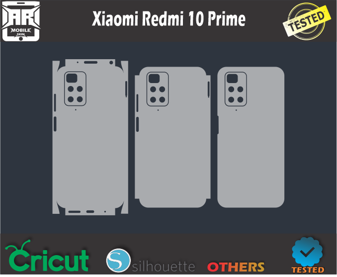 Xiaomi Redmi 10 Prime Skin Template Vector