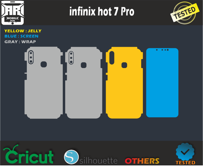 Infinix Hot 7 Pro Skin Template Vector