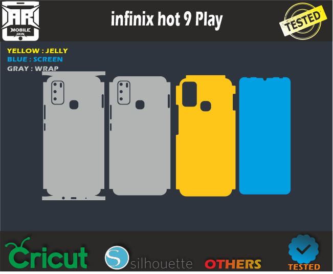 Infinix Hot 9 Play Skin Template Vector