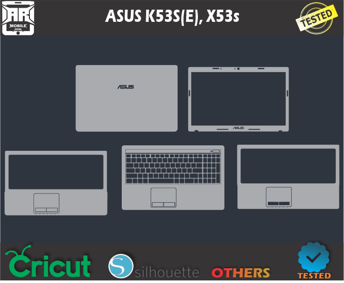 ASUS K53S(E) X53s Skin Template Vector