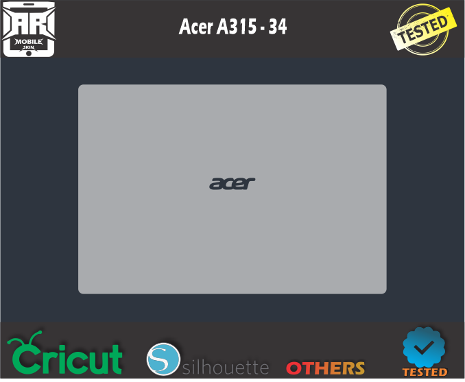 Acer Aspire 3 A315 – 34 Skin Template Vector