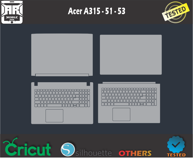 Acer Aspire 3 A315 – 51-53zl Skin Template Vector