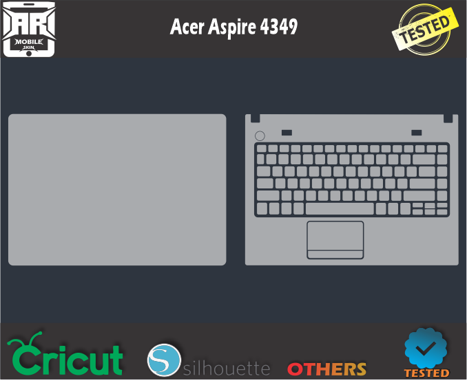 Acer Aspire 4349 Laptop Skin Template Vector
