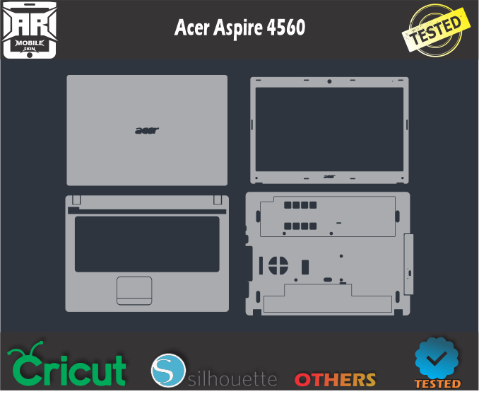 Acer Aspire 4560 Laptop Skin Template Vector