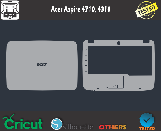 Acer Aspire 4710, 4310 Skin Template Vector