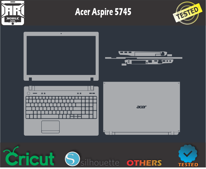 Acer Aspire 5745 Laptop Skin Template
