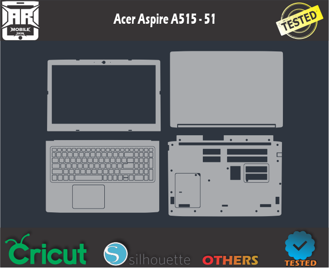 Acer Aspire A515 – 51 Skin Template Vector
